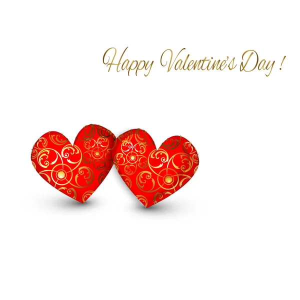 Tarjeta de felicitación de San Valentín con corazón — Vector de stock