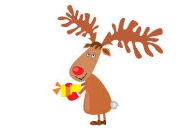 hediye ile sevimli geyik