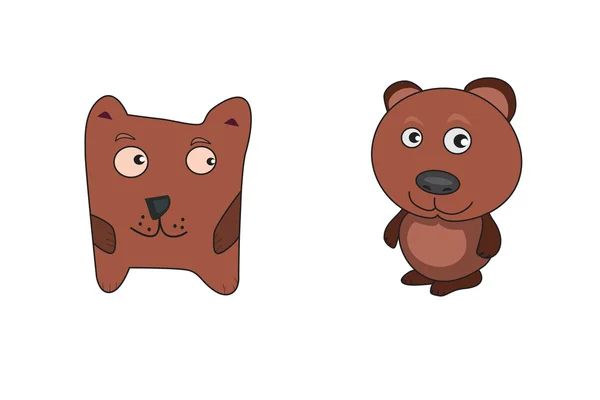 Два милых медведя — стоковый вектор