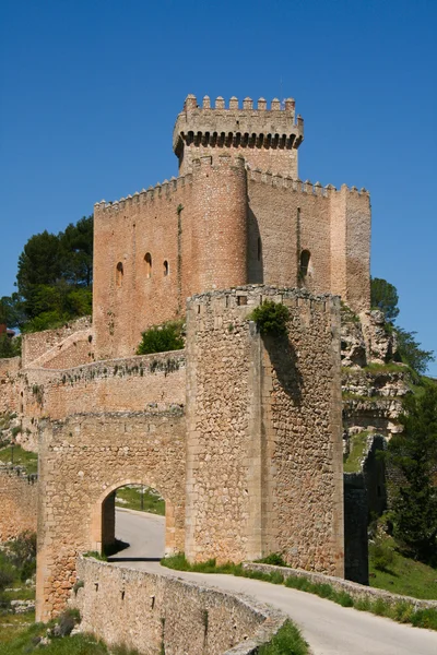 Alarcon kasteel in cuenca, Spanje Stockafbeelding