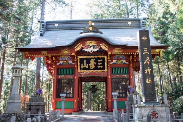 Zuishin-mon poort op mitsumine heiligdom, chichibu, saitama, japan — Stockfoto