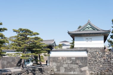 Tokyo, Japonya - Mart 7,2014: kikyo-mon kapısı, İmparatorluk Sarayı. ninomaru kikyo-mon kapısı olduğunu (ikinci bailey) edo Kalesi.