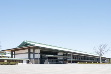 Tokyo, Japonya - 7,2014 Mart: İmparatorluk Sarayı (kyuden), tokyo, Japonya. Bu ana Saray. kyuden alma durumu Konuklar hem resmî törenlerde ve fonksiyonları Holding'in için kullanılır.