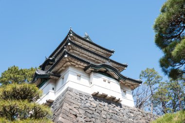 Fujimi-yagura (mt fuji görünümü koru), İmparatorluk Sarayı. Tokyo, Japonya