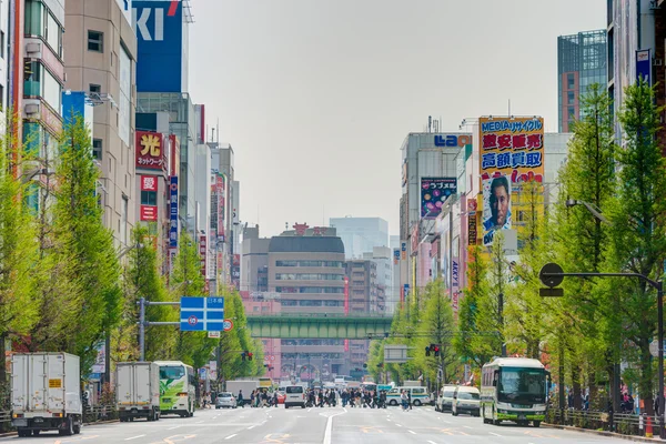 Tokio, Japonia - 16 kwietnia 2014: dzielnicy akihabara. Akihabara jest Tokio "elektryczne miasto". obszar ten jest również znany jako centrum kultury Japonii otaku (zagorzałych fanów). — Zdjęcie stockowe