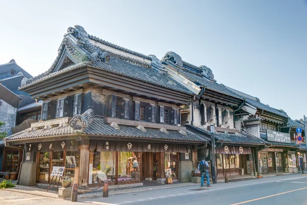 Kawagoe, saitama, japan - maj 9 2014: kawagoe's warehouse district. Kawagoe är den gamla slott staden edo-perioden (1600 till 1800-talet). — Stockfoto