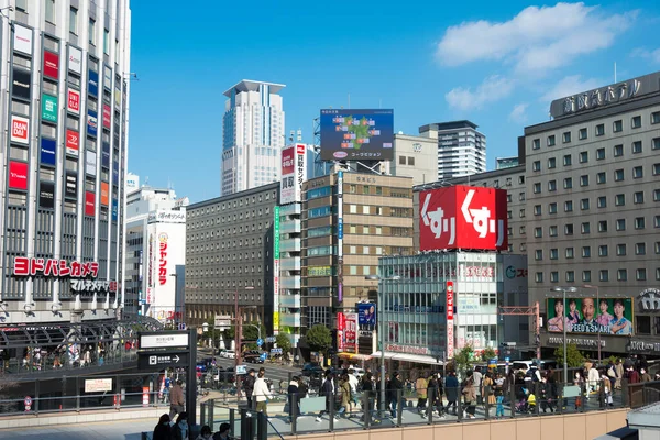 日本大阪 2022年1月3日 日本大阪Kita Umeda大阪站附近的城市景观 — 图库照片