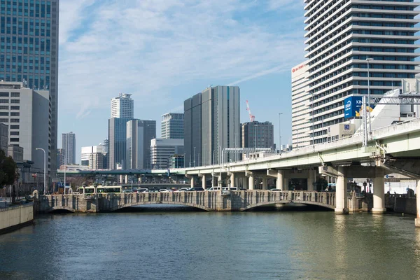 Osaka Japan Jan 2022 Dojima River Kyu Yodo River View — стокове фото