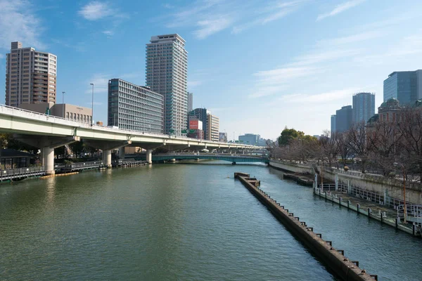 Osaka Japon Janv 2022 Vue Rivière Dojima Rivière Kyu Yodo — Photo
