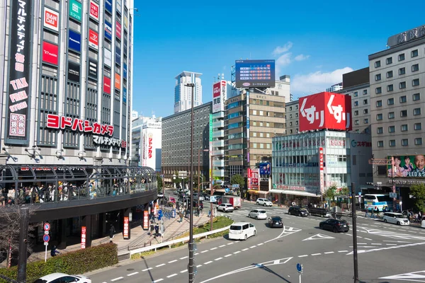 Osaka Japan Januar 2022 Stadtbild Der Nähe Des Osaka Bahnhofs — Stockfoto