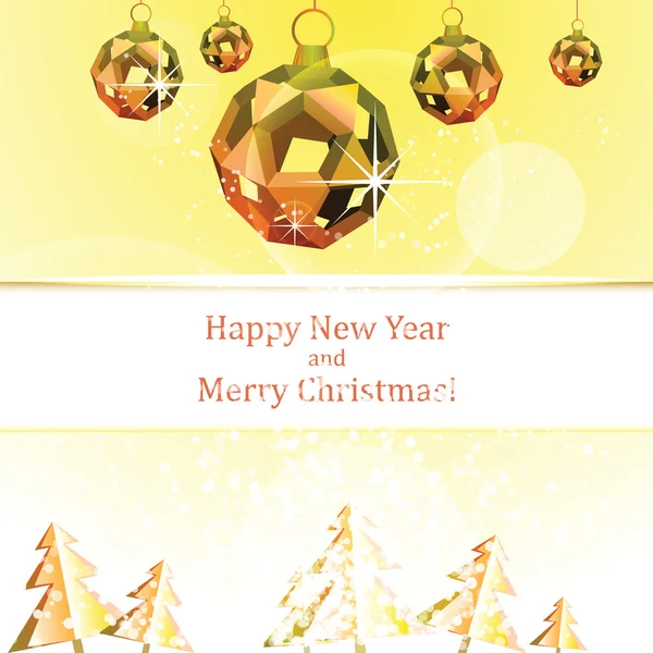 折り紙ボール クリスマス カード — ストックベクタ