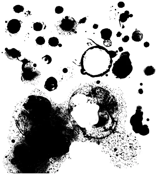 Black ink spots set — Stock Vector