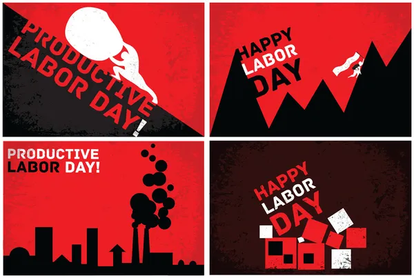 Greeting cards for the Labor Day — Stock Vector