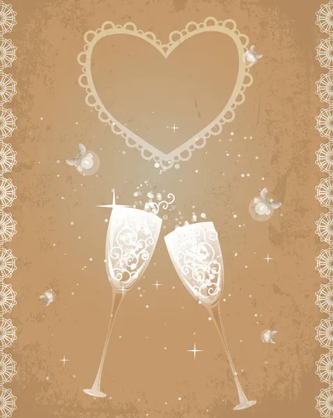 Two glasses of champagne — Stock Vector