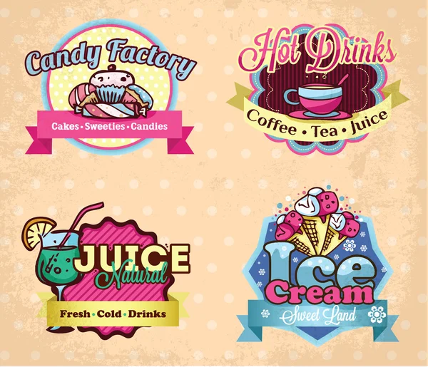 Retro labels set — Stock Vector