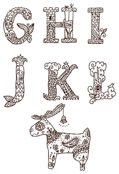 Ornamentales Alphabet — Stockvektor