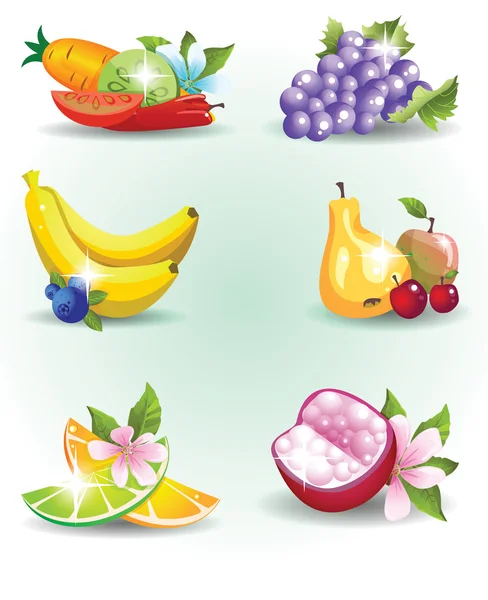 Collection of fruits — Stock Vector