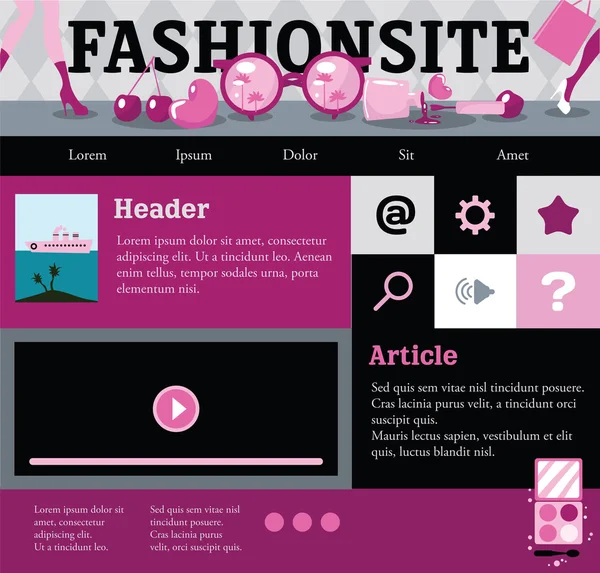 Web template for fashion site — Stock Vector