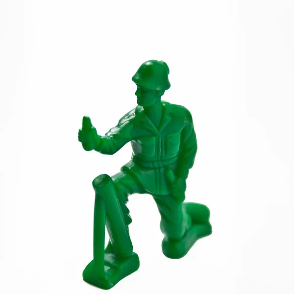 Soldado de brinquedo isolado em branco — Fotografia de Stock