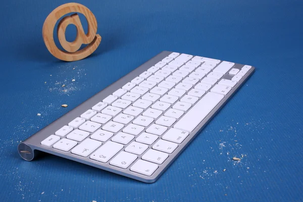 Keyboard with cookie on the Internet — Stock Photo, Image