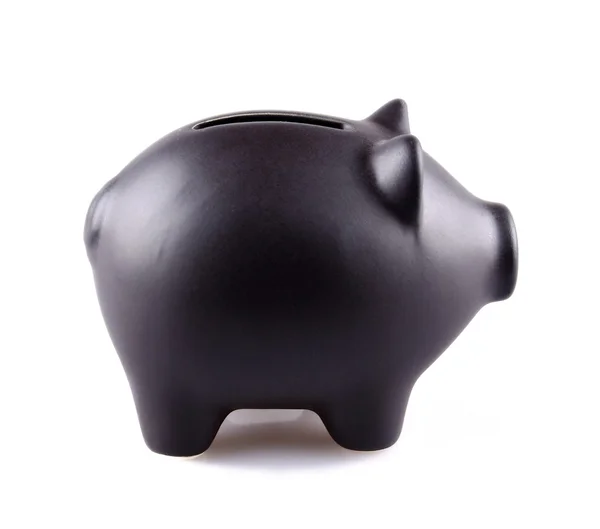 Black piggy bank — Stock Photo, Image