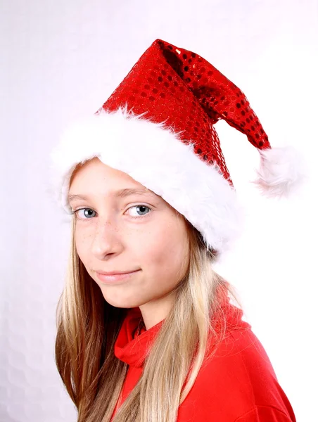 Jeune fille comme Mme Santa — Photo