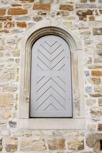 Old wooden door in church Cathedral — Stock Photo, Image