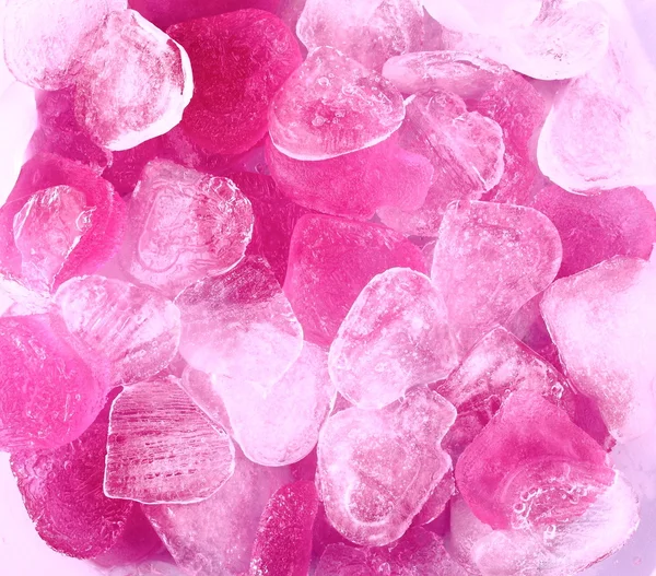 Frozen pink and white ice heart merge — Stock Photo, Image