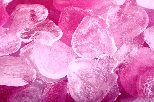 Congelado rosa y blanco hielo corazón fusionar primer plano —  Fotos de Stock