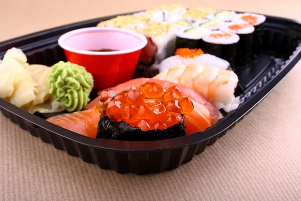 Focus on special ikura sushi menu — Stock Photo, Image