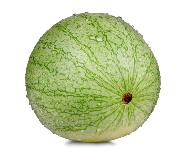 Schöne Wassermelone komplett mit Wassertropfen — Stockfoto