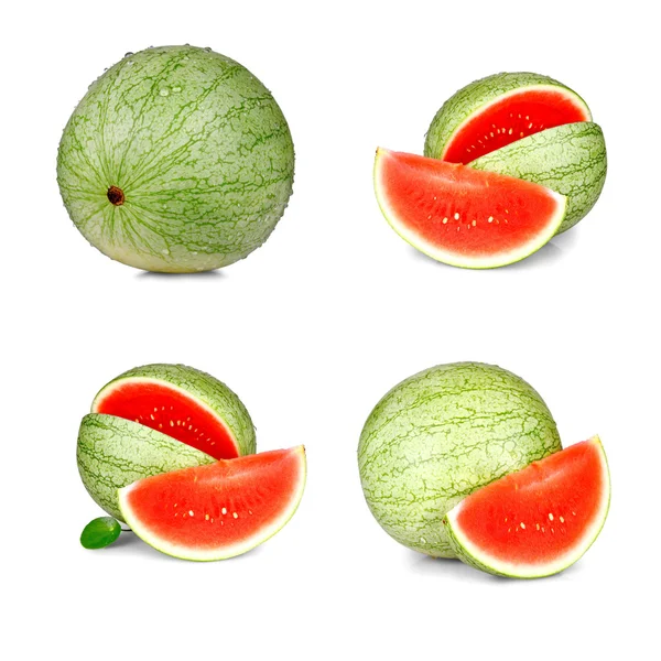 Collage av mogen, röd vattenmelon isolerade — Stockfoto