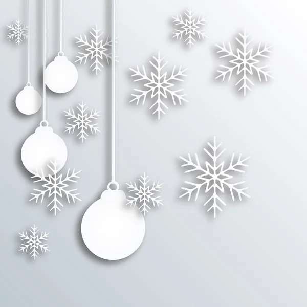 抽象的圣诞球，新的一年在白色纸上、 矢量 — 图库矢量图片