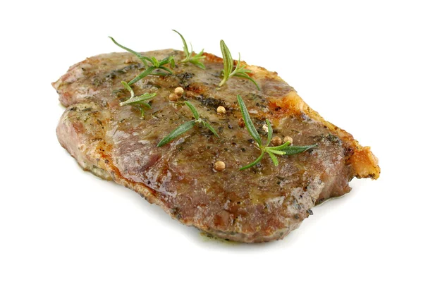 Grilled pork neck steak marinated in herbs — Stock Photo, Image