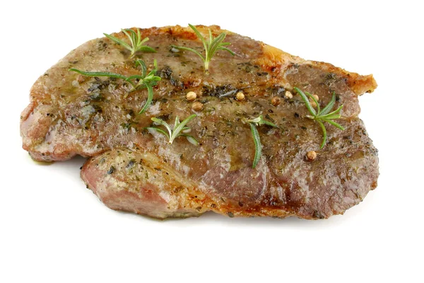 Gegrilltes Nackensteak mariniert in Kräutern — Stockfoto