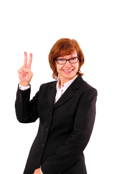 Enthusiastic, mature redhead businesswoman number two — Stock Photo, Image