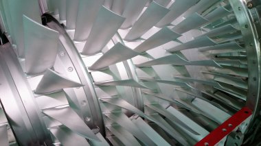 kesit ile iç parçalar ile türbin motoru