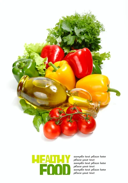 Verse groenten op de witte achtergrond — Stockfoto