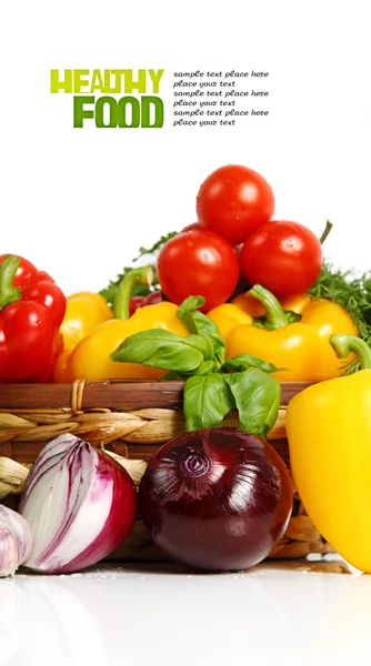 Fresh vegetables on the white background — Stock Photo, Image