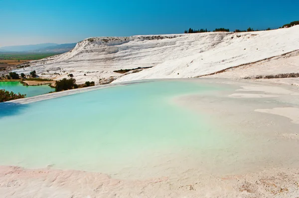 Traverten havuzları ve teraslar, pamukkale, Türkiye — Stok fotoğraf