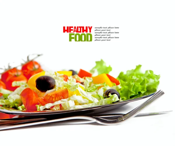 Healthy vegetarian salad isolated on white — Stock Photo, Image