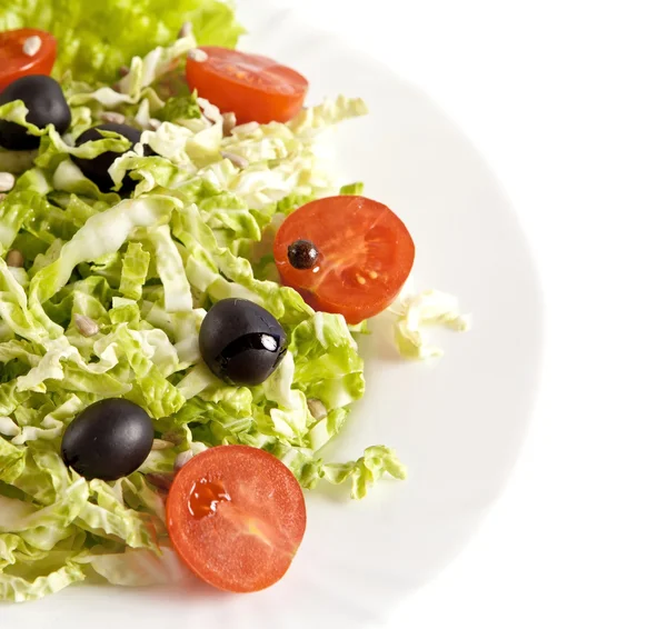 健康的素食沙拉上白色隔离 — 图库照片