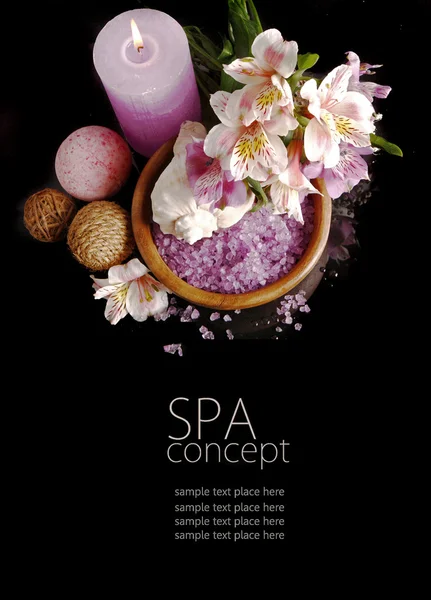 Conceito de spa em preto — Fotografia de Stock