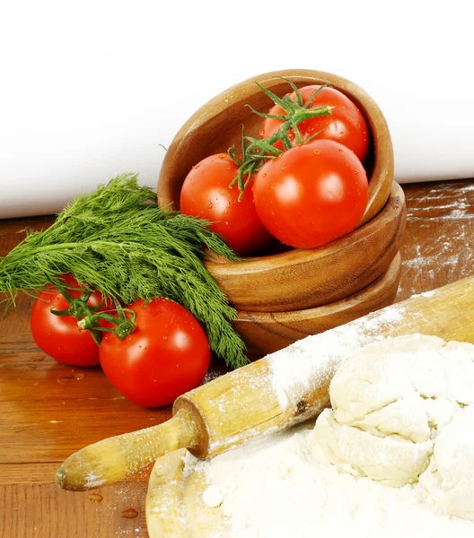 Raw dough for cooking dumplings — Stock Photo, Image