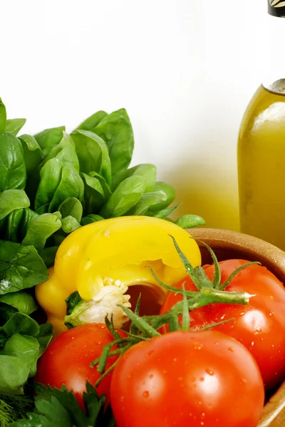 Fresh vegetables on the white background — Stock Photo, Image