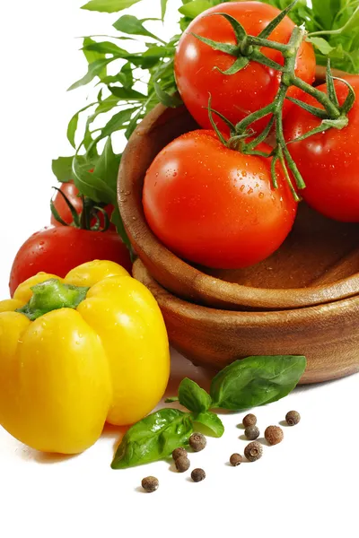 Fresh vegetables on the white background — Stock Photo, Image