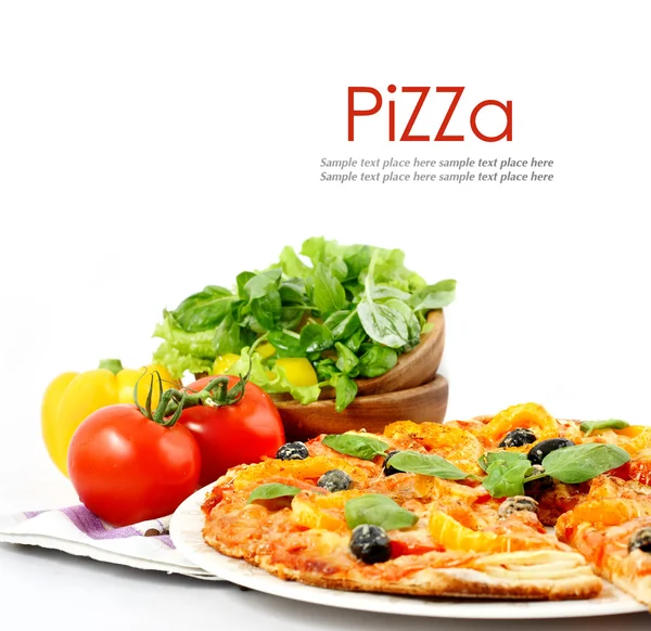 Pizza isolated on white — Stock Photo, Image