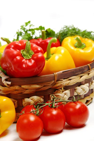 Fresh vegetables on the white background — Stock Photo, Image