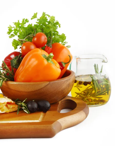 Pizza with tuna and paprika isolated over white background. — Stock Photo, Image