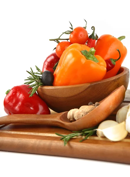 Fresh vegetables on the white background — Stock Photo, Image